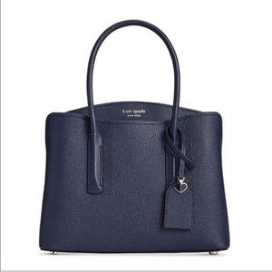 Kate Spade “Margaux” Navy medium satchel purse crossbody
